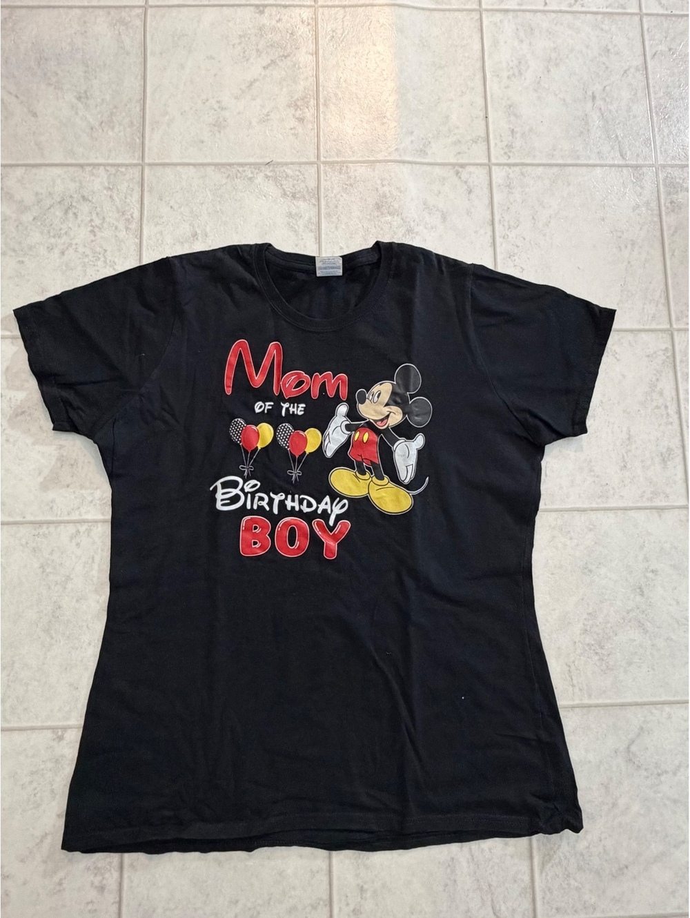 Mom of the Birthday Boy black t-shirt